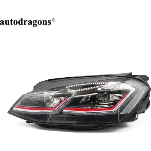 Autodragons High Quality Auto Hid Xenon Bulb golf 7 golf 7.5 Dynamic LED Xenon Headlight for golf MK7 headlight