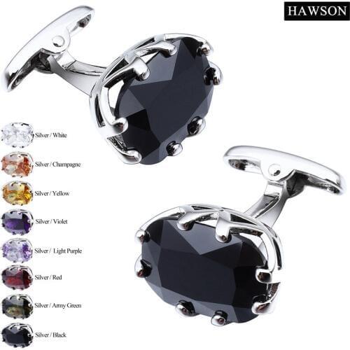 HAWSON Wholesale Cufflinks for Men Luxury Multi Colors Stone Cuff Links for French Shirt Jewelry Accessories with Box