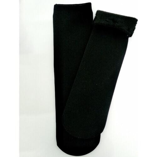 Womens Snow Socks Warm Plus Velvet Thick Adult Floor Socks Black