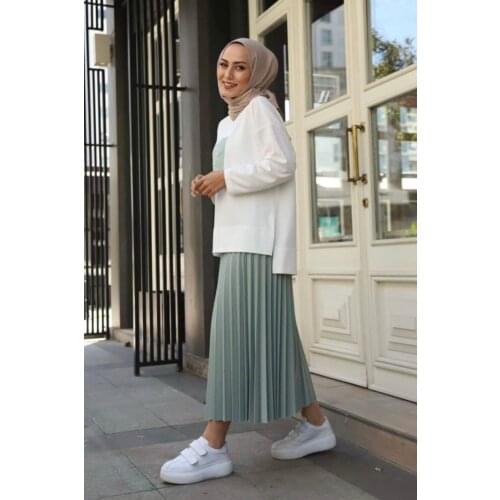 Women Mint Piliseli Skirted Suit Muslim Clothing Abaya Ramadan islamic clothing hijab muslim set turkish clothing