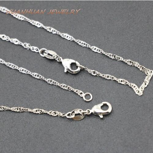 1.5mm Silver-Color Stainless Steel Link Chain For Women Wholesale 3PCS Necklace Winding Link Chains Choker Jewelry 18inch B3386