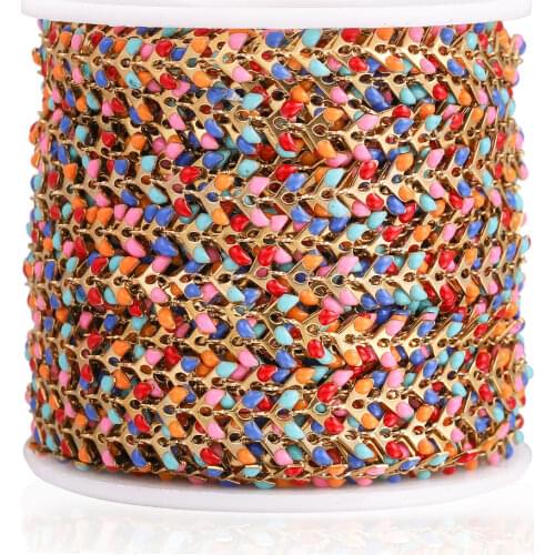 1Meter Width 6mm Stainless Steel Airplane Enamel Gold Chains for DIY Bracelet Necklaces Jewelry Making Supplies Wholesale Bulk