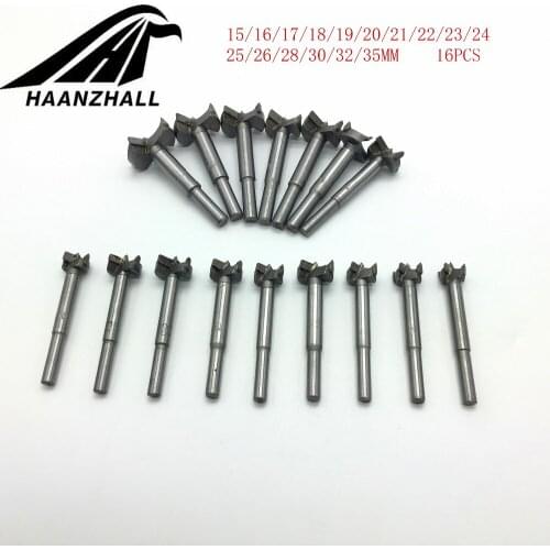 16pcs/Set Core Drill Bits Professional Forstner Woodworking Hole Saw Wood Cutter For Rotary Tools 15-35mm tools drill