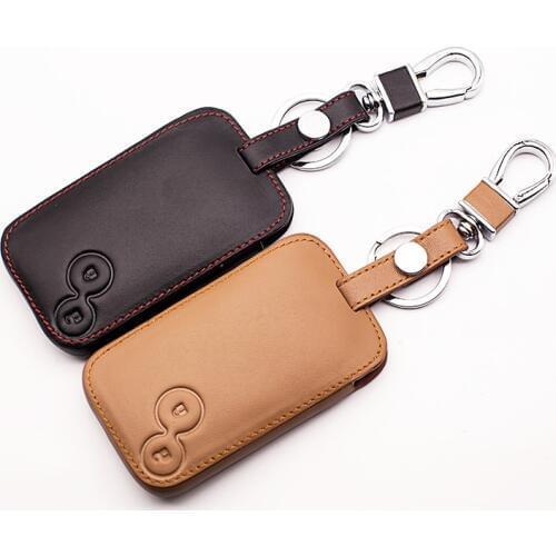2 Button Accessories Car Keys Leather Wallet Case for Renault Car Key Case Key Case Remote Control Car Key Case protect shell
