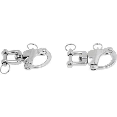 2 x Stainless Steel Snap Swivel Shackle Buckle Hardware Boat Sailing Yacht