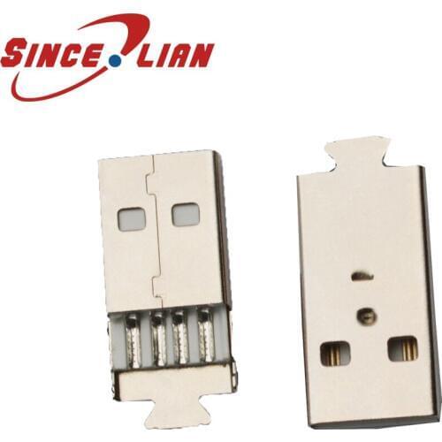 2000PCS USB-A male High Current USB Plug Connector Original USB Plug Straight body Type USB PCB Connector Plug