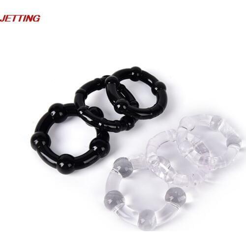 3 pcs/set Cock Ring Penis Sleeve Sex Products Silicone Black/White Sex toys for Men Male Penis Ring Delay Ejaculation