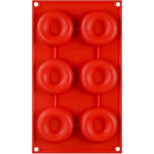 6 Holes Donuts Mold Silicone Round Shape Doughnuts Mould Baking Jelly Fondant Mold Cake Baking Pastry Tool
