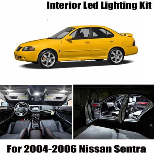 9 Bulbs White Car LED Interior Map Dome Light Kit Fit For Nissan Sentra 2004 2005 2006 Trunk Cargo License Plate Lamp No Error