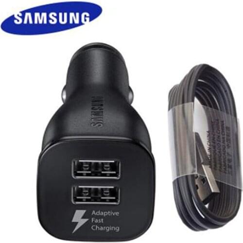 Samsung Car Charger Dual USB Adaptive Fast Adapter For Galaxy S20 s10 s9 s8 Plus S10+ Note 10 plus note10 Micro USB Type C Cable