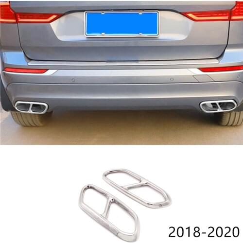 Car Accessories for Volvo XC60 2015-2020 Stainless Steel Rear Exhaust Muffler Tail Pipe Decoration Cover Trim 2pcs