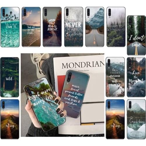 Travel Mountain Forest Sea Beach quotes Phone Case For Samsung A71 A41 A21 A31 A72 A50 A70 A51 A52 A32 A11 A12 M31 A02