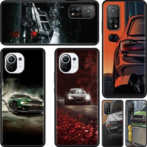 Sports Cars Male Men Cell Phone Case for Xiaomi Mi Poco X3 NFC M3 F1 10T 9T Pro Note 10 A2 8 11 Lite 5G TPU Black Cover Coque