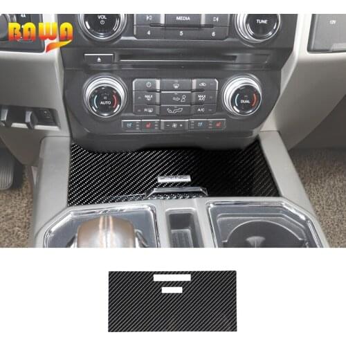 BAWA Car Gears Storage Compartment Stainless Steel Decorative Plates Cover Lid For Ford F150 2015-2021 Interior Parts