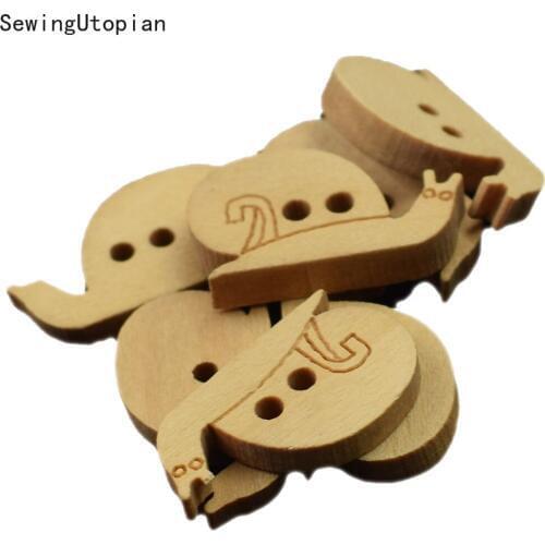 Wood Sewing Button Cute Snail Painted Wooden Buttons Color Mixed 2holes Kids Clothes Sewing Button Clothing Making Scrapbook