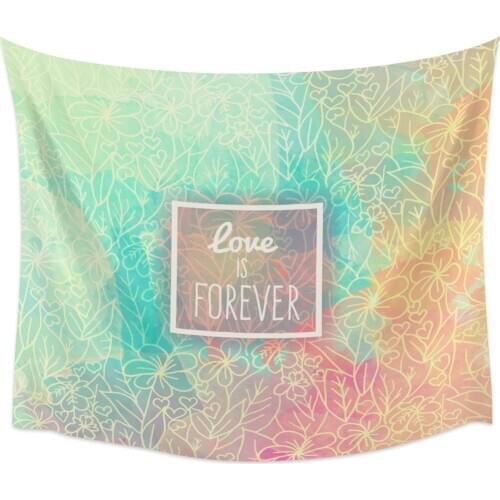 Sketch Flower Watercolor Valentine Wall Tapestry Home Decoration Wall Hanging for Bedroom Living Room