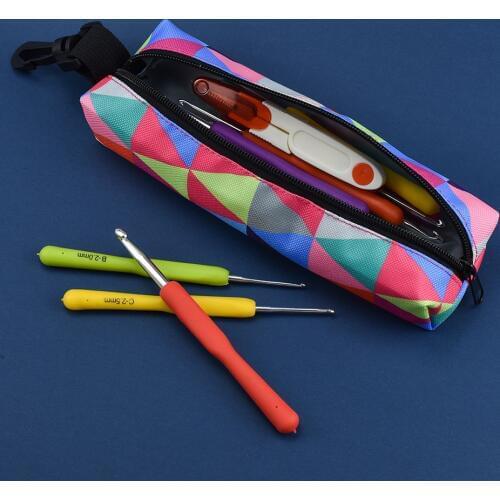 DIY Craft Tools Organizer Portable Knitting Needle Storage Bag Oxford Waterproof Yarn Crochet Knit Bag For Thread Storage Holder