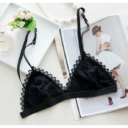 Strappy lace sexy fashion strapless brassiere lace thin wrap girdle push up bra for women intimate lingerie modis bralette lady