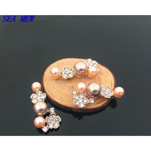 10pcs 17mm*35mm Fashion Metal Alloy Crystal Imitation Pearl Plum Bloss Connectors Charm Jewelry Accessories For Jewelry Making