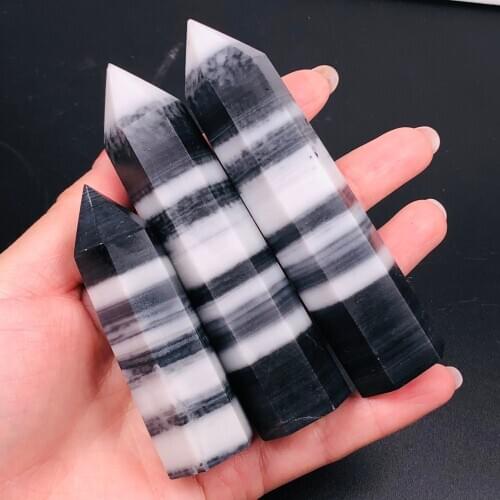 Natural Tai Chi Stone Crystal Point Hexagon Column Home Decoration Chakra