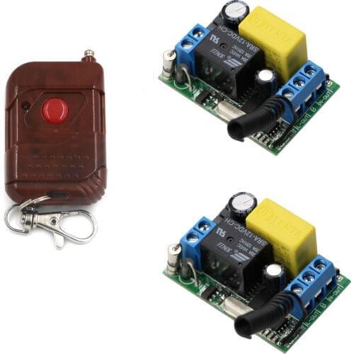 Low Price 1CH 220V AC 10A RF Wireless Remote Control Switch System 1Transmitter&2 Receiver For Smart Intelligent Home Light/LED