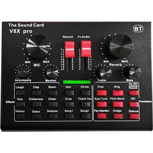 2021 New V8X Pro DJ Condenser Sound Card Live Broadcast Stand USB Recording Game
