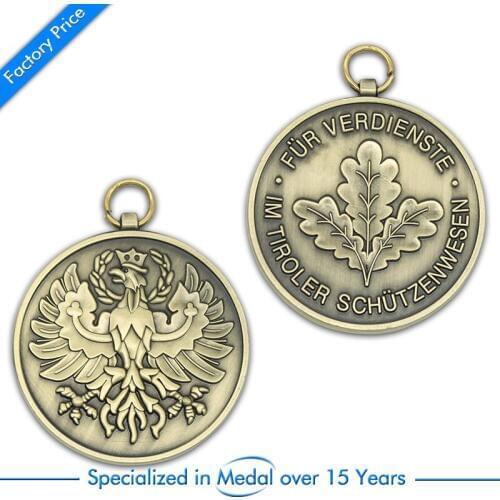 OEM China Customized Antique Brass Stamping Souvenir Award Medal