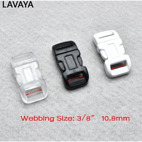 10pcs 1/2"(11mm) Curved Side Release Plastic Buckle For Paracord Survival Bracelet/Dog Collar