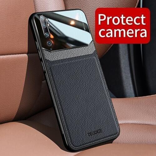 Peaktop Shockproof Case for Xiaomi Mi Note 10 CC9 Pro Mi 9 Lite Leather Glass Phone Back Cover for Redmi Note 9S 7 8T 8 Pro 8A
