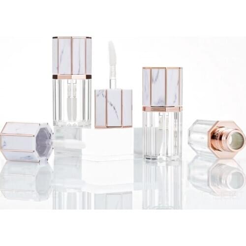Empty Plastic Lip gloss Tube Eight Siders Transparent Lip Glaze Tube Cosmetic Container Empty Lip Gloss Containers 30pcs/Lot