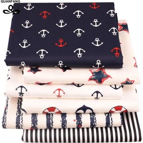 QUANFANG 6pcs/Lot,40cmx50cm,Printed Twill Cotton Fabric For Patchwork Cloth Sewing DIY Quilting Baby Childs Bedclothes Material