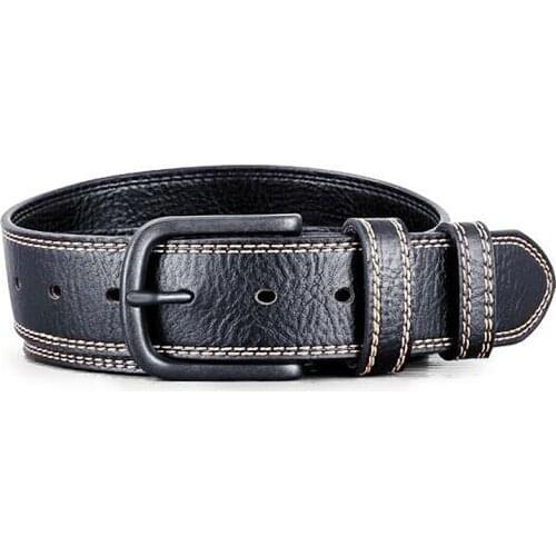 Vintage soft designer belts men high quality cow genuine leather vintage pin buckle designer mens wide luxury brand belt