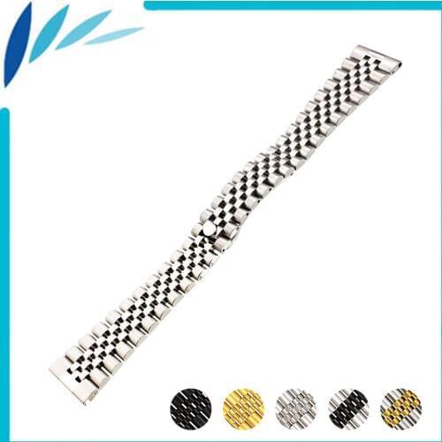 Stainless Steel Watch Band 20mm 22mm for Pebble Time / Round / Steel / Bradley Timepiece Strap Wrist Loop Belt Bracelet Black