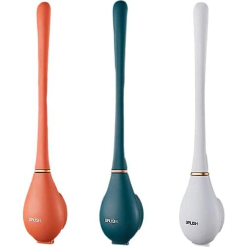 Toilet Brush Silicone Toilet Brush Wall-mounted Automatic Cleaning Tool Wc Gap Brush Hanging Flexible Brush Bathroom Accessory