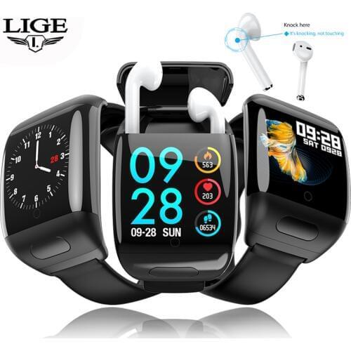 LIGE Heart Rate Monitor Wireless Headphones Smart Watches Message Call Reminder Pedometerthat listens to music while exercising