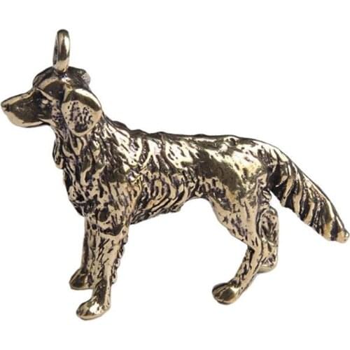 Dog 3D Mini Casting Animal Figurine Retro Style Metal Sculpture Home Office Room Desktop Decoration Collect Ornaments Gifts