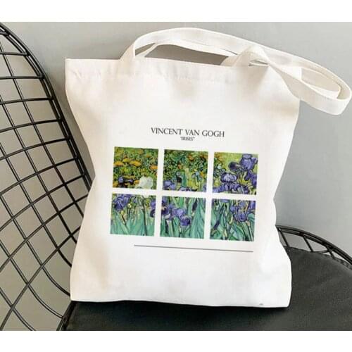 Shopper Van Gogh img Printed Kawaii Bag Harajuku women Shopping Bag Canvas Shopper Bag girl handbag Tote Bag Shoulder Lady Bag