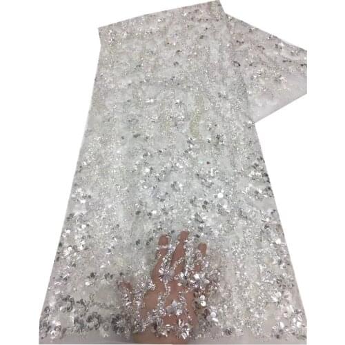 Wedding Latest African Laces Fabric 2021 High Quality Nigerian Lace Fabric White Embroidery Cord French Lace Fabric x66-464