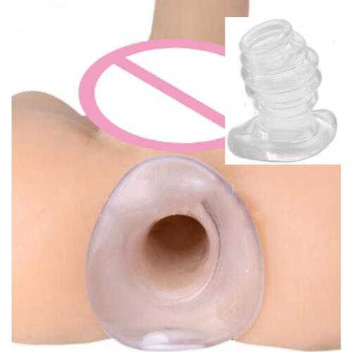 Anal Sex Full Access Tunnel Butt Plug,Ribbed Anal Plug,Ribbing Buttpug,Adult Sex Toys For Women Men