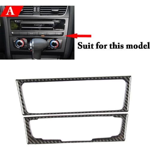 Carbon fiber Interior Control CD Panel Air conditioning Outlet Frame Decoration Trim Cover Trim Fit For Audi A4 B8 A5 Accessory