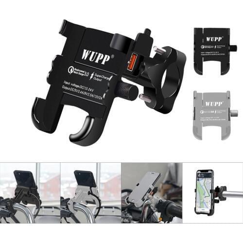 Universal Quick Charge QC 3.0 USB Motorcycle Charger Phone Holder Waterproof 12V Moto Mobile Phone Mount Power Adapter Handlebar