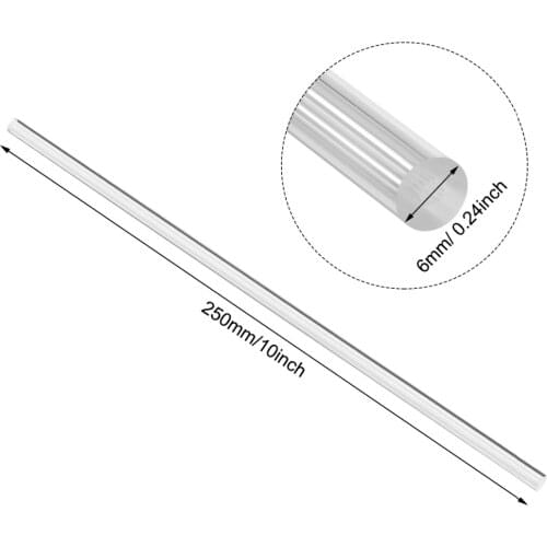Uxcell 2pcs 6mm Dia. 250mm Long Straight Line Green/White/Light Purple/Pink/Light Blue/Yellow Solid Acrylic Round Rod PMMA Bar