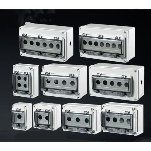 Indoor and outdoor waterproof button switch control box, plastic rain proof electric control emergency stop reset button box ele