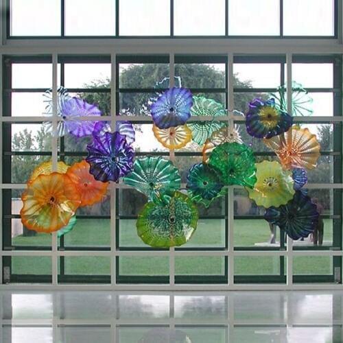 Top Quality Murano Glass Wall Lamps Decoration Plate Flower Murano Glass Hanging Plates