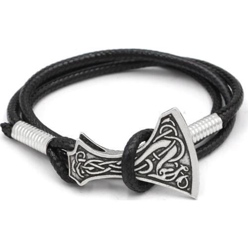 Youeshone 10pcs Viking Nordic Talisman Axe Amulet Pendant Necklace Large Axe Sekira Bracelet- 23cm