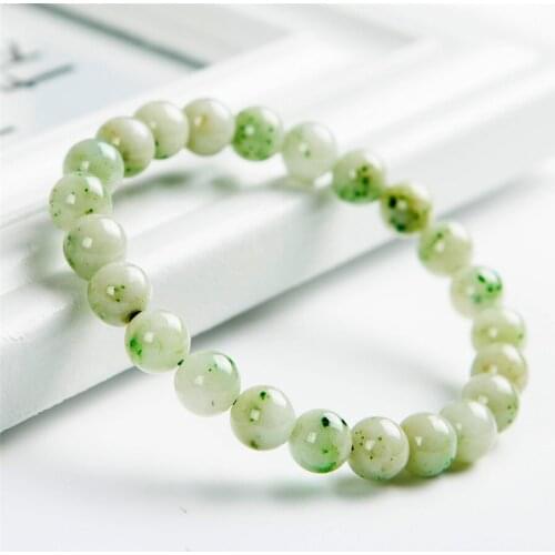 Genuine Natural Dushan Ja de Bracelets Women Female Stretch Natural Stone Crystal Round Bead Bracelet 8mm