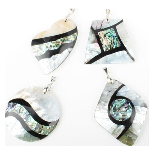 Natural Freshwater Abalone Shell Diamond Round Pendant Womens Fashionable Wild Jewelry DIY Necklace Earring Jewelry Accessories