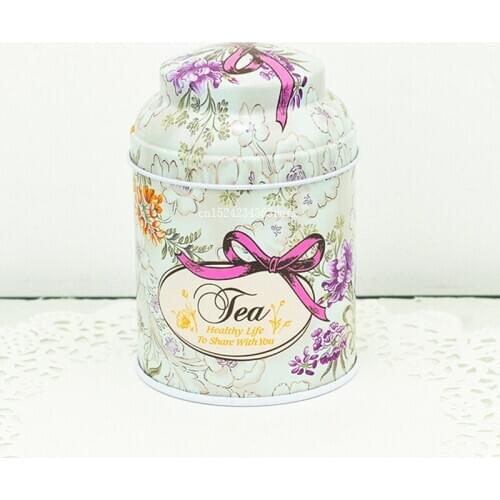 200pcs Printing Flower Tin Box Mini Cute Tin Can Creative Vintage Iron Tea Pot Home Storage Boxes
