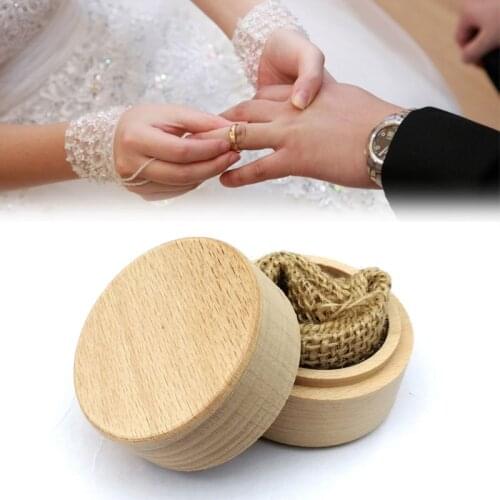 1 Pc Rustic Wedding Wooden Ring Box Jewelry Trinket Storage Container Holder Custom Rings Bearer Blank DIY Tool Box