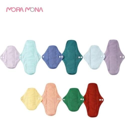 Mora Mona 10Pcs Bamboo Charcoal Pads Reusable Pads Sanitary Pads Washable Panty Liner Mama Maternity Menstrual Pads